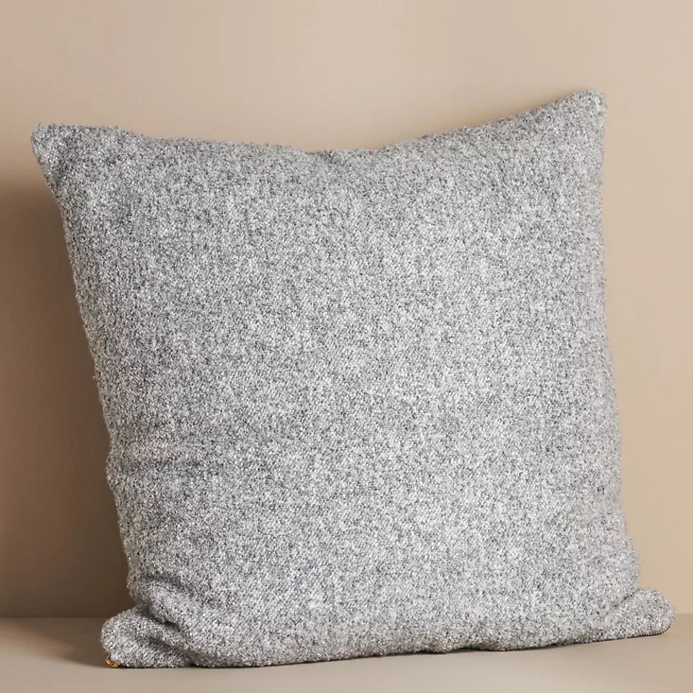 Anthropologie Cozy Bouclè Pillow Light Grey